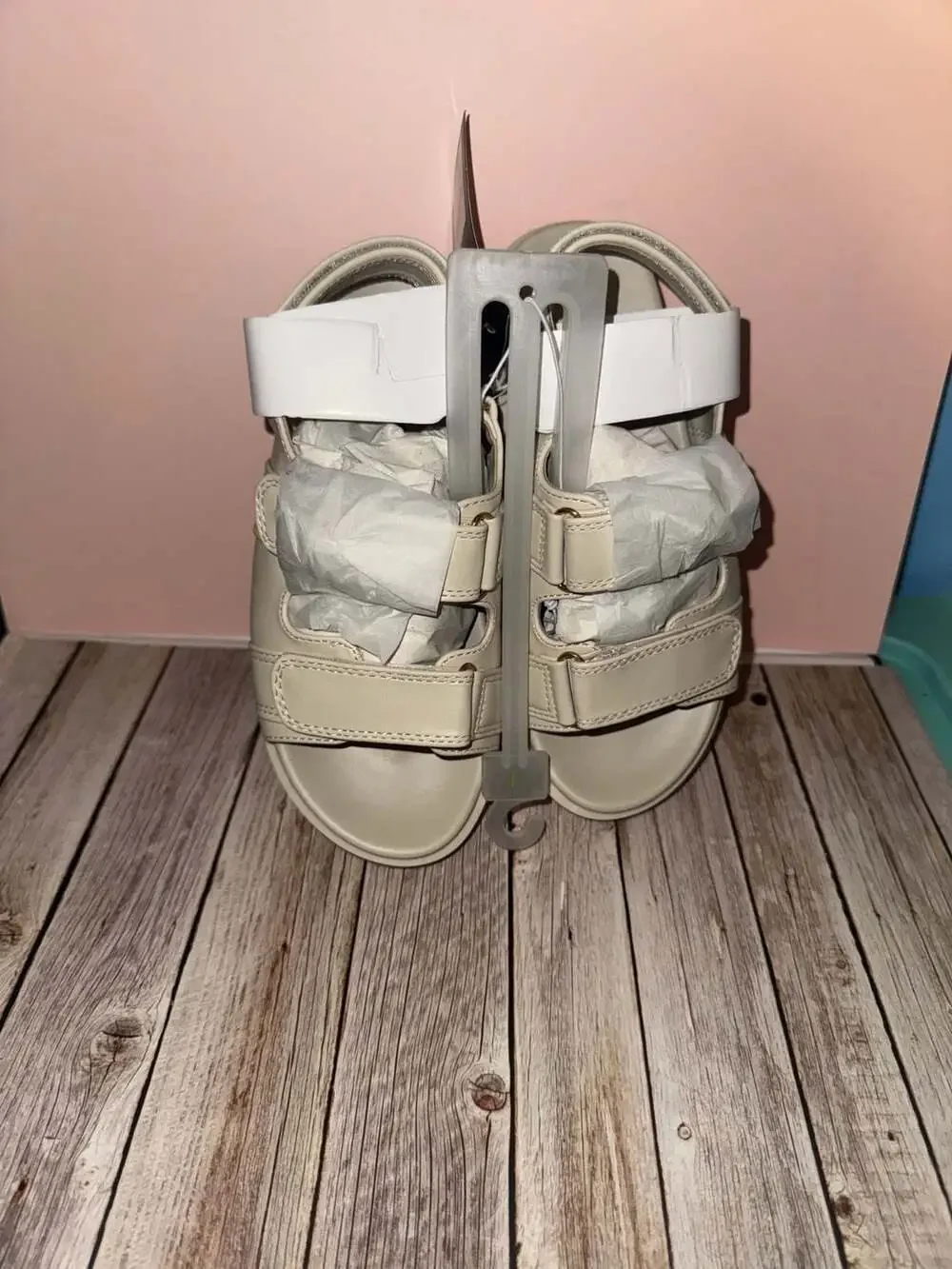 Art Class Girls' Triple Strap Platform Sandals, Cream, Size 1